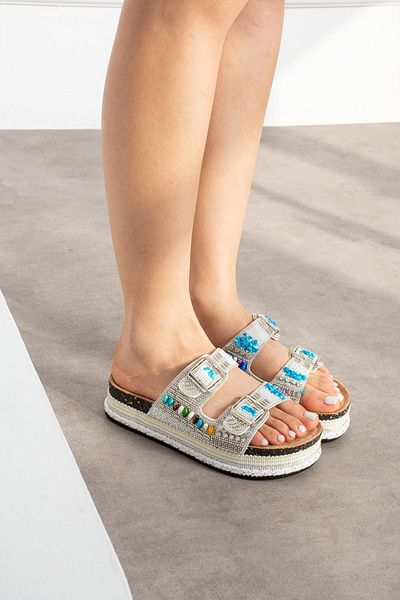ShoeTek SHOETE Mai multe femei cu talpă cu pană transpirată Full Stone Silver