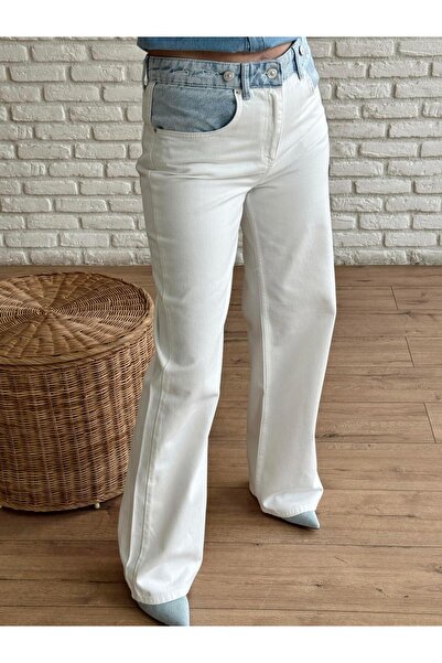 X-Young Pantaloni din denim cu secțiuni din bumbac ALBASTRU