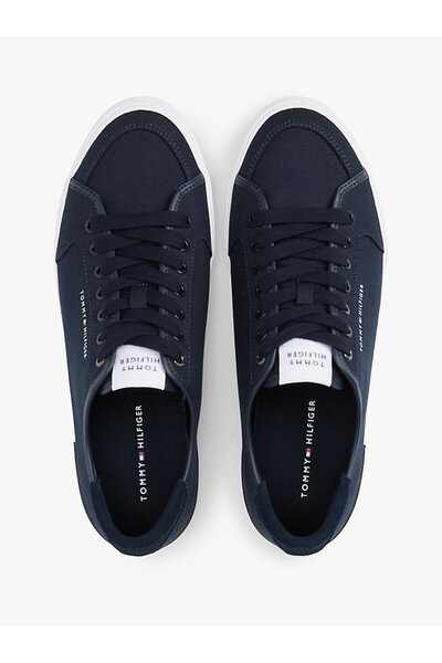 Tommy Hilfiger Tommy Hilfiger Pamuklu Logolu Sneaker Ayakkabı Erkek AYAKKABI FM0FM05398 DW5