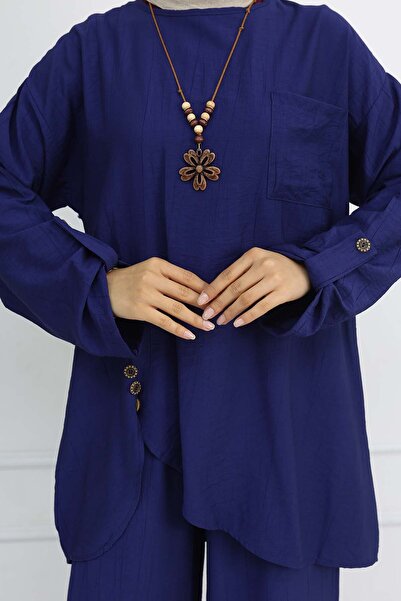 benguen Синій 4782 подвійний комплект з деталізованим коміром