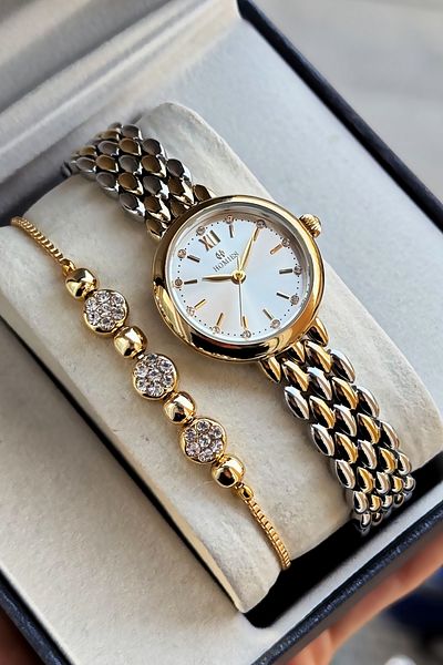 Homies Special Boxed Women Wristwatch Waterproof Gold Silver Color Steel Band Gift Bracelet Hmby2056C2