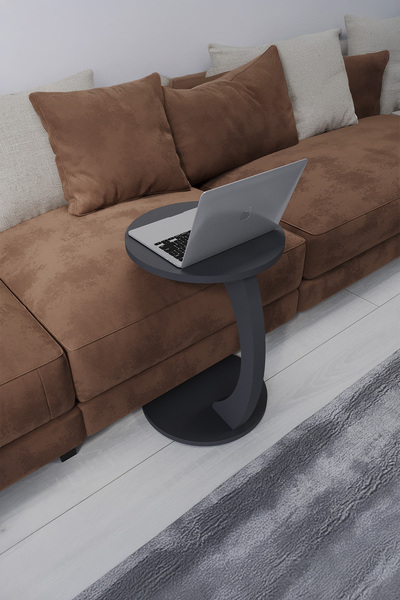 Sugo Design sugodesign C-Form Coffee Table with Wheels Anthracite Color