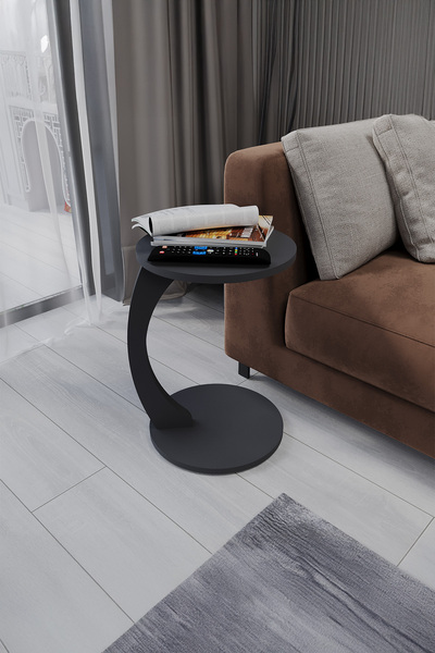 Sugo Design sugodesign C-Form Coffee Table with Wheels Anthracite Color