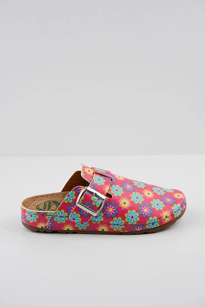 XJIM Women's Floral Pink Comfortable Sole Orthopedic Patterned Summer Lightweight Sabo Slippers