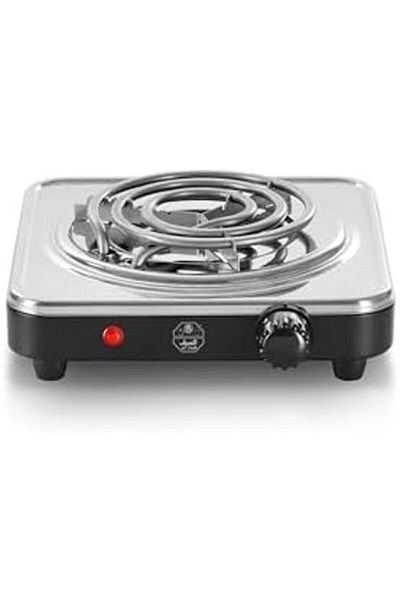 ALSAIF Electric Stove With Single Burner Stainless Steel 1000w With Temperature Control Key By Al Saif Gall