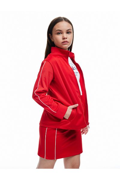 Koton Long Sleeve Stand Collar Zippered Oversize Sweatshirt