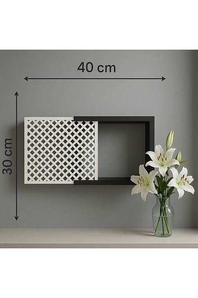ZeuZ Brand Decorative Wall Hanging Fuse and Modem-Wifi Storage Box 30X40 cm Depth 11 cm