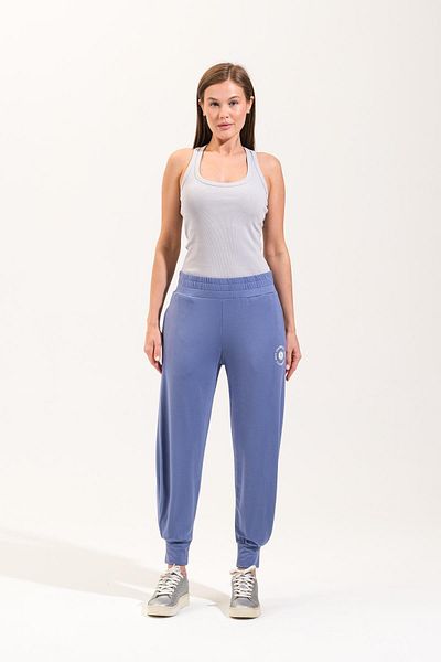Signature Style 725911 _Pantaloni harem cu aspect largi din țesătură modal ușoară Pantaloni yoga cu talie elastică