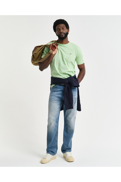 Gant Erkek Yeşil Regular Fit Bisiklet Yaka T-Shirt