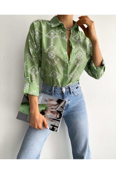 boutich KADIN GÖMLEK ÇİÇEK NAKIŞLI