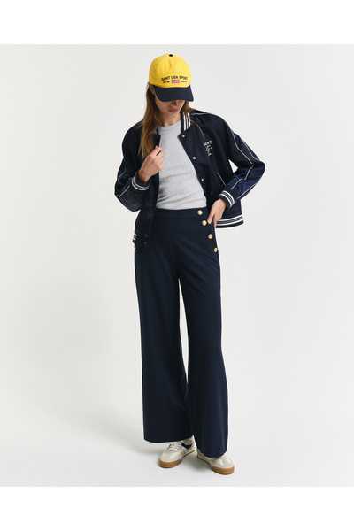 Gant Kadın Lacivert Straight Fit Pantolon