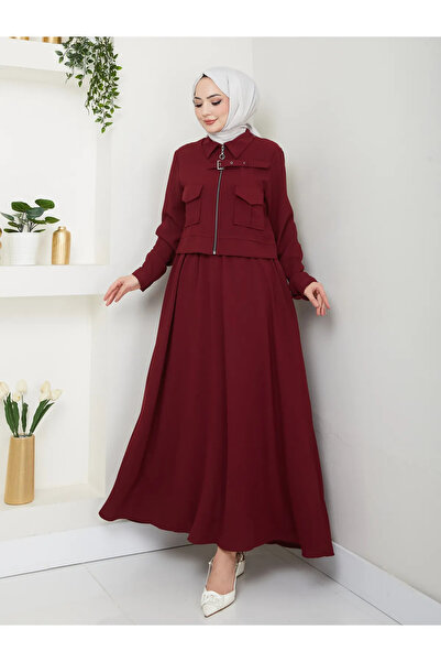 VOLT CLOTHİNG Women's Zippered Collar Belt Detailed Skirt Suit