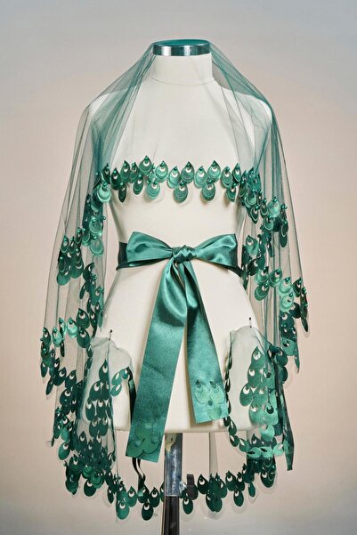 Dantelux Set voal de mireasă cu perle (Cearceaf de Henna + Brâu de Mireasă + ...