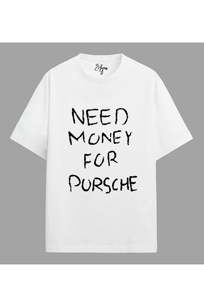 Edizen Μπλουζάκι PorschePremium Unisex Oversize 100% βαμβακερό λευκό
