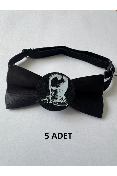 Meriç bebe توقيع أتاتورك وصورة ظلية 23 أبريل 29 أكتوبر 10 نوفمبر ربطة عنق للأطفال قابلة للتعديل 5 عبوات