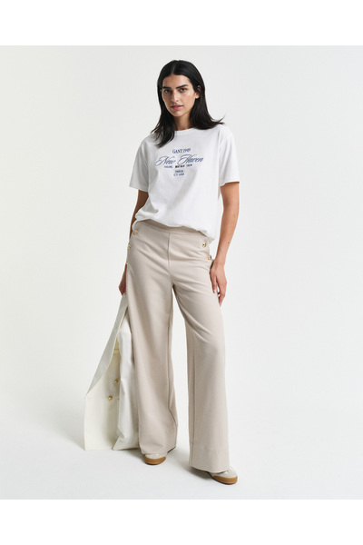 Gant Kadın Bej Straight Fit Pantolon