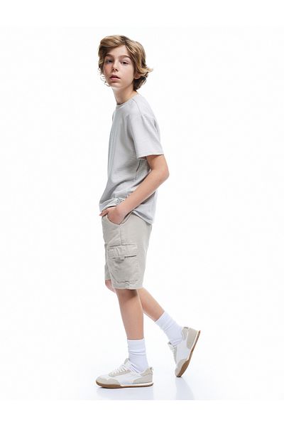 Koton Cargo Shorts with Tie Waist and Side Pockets