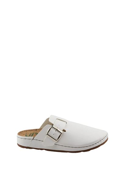 XJIM Papuci Sabo confortabili, unisex, cu cataramă albă, cu talpă anatomică în 7 puncte