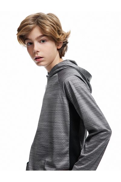 Koton Long Sleeve Hooded Color Block T-Shirt