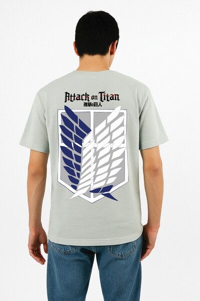 By Caspita Fashion Tricou unisex oversize gri cu imprimeu Lenithra Attack on ...