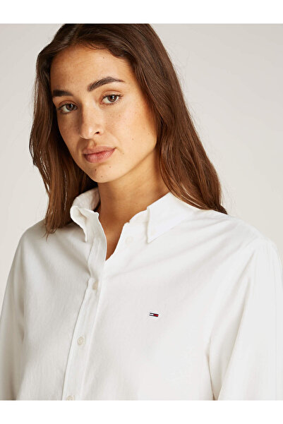 Tommy Hilfiger Tommy Jeans TJW REG OXFORD SHIRT Kadın beyaz Gömlek DW0DW19890YBL