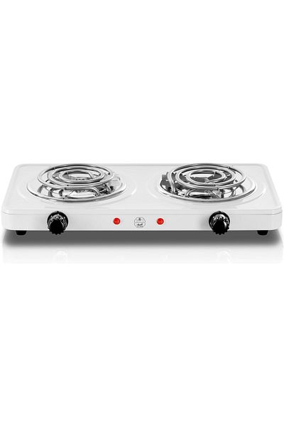 ALSAIF Double Electric Burner Stainless Steel 2000w With Indicator Light By Al Saif, Adjustable Temperature