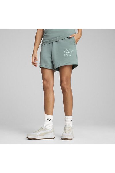 Puma Pantaloni scurți ESS SCRIPT 5" cu talie înaltă pentru femei
