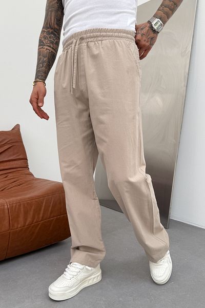 MADZEYMODA Ανδρικό φαρδύ φαρδύ παντελόνι Jogger με ελαστική μέση βιζόν KE-7011