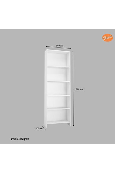 Modilayn Ard204 55x169x20 cm lik Beş Raflı Kitaplık Kütüphane