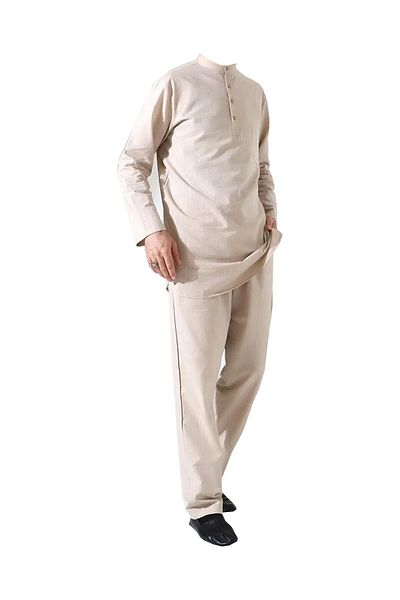 Çağrı Men's Single Pocket Shirt Pants Double Suit Hajj and Umrah Clothing