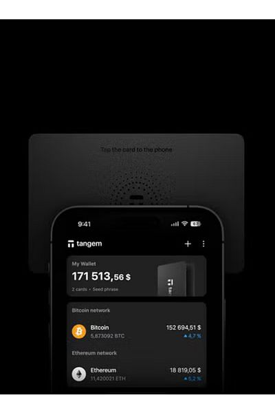 tangem Crypto Hardware Wallet 2.0 [PACK OF 2 Cards] - Black