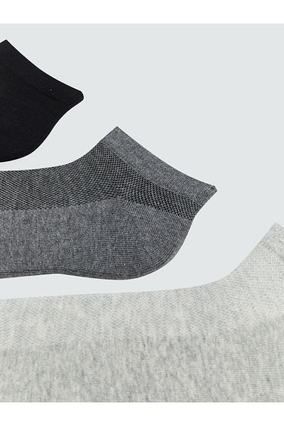 LC Waikiki Men's High Cotton 5-Pack Solid Color Booties Socks