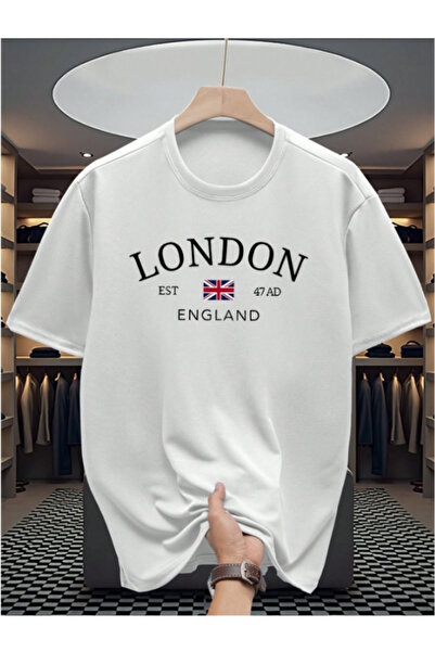 MOONBULL Ανδρικό μπλουζάκι London England με στάμπα oversize