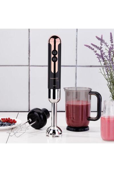 KORKMAZ Mia Mega Deluxe Blender Set Siyah/rosegold