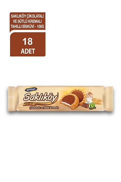 Ülker Saklıköy Chocolate Cream Biscuit 100 Gr X 18 Pieces