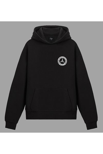 Edizen Mercedes Benz W124 900E Brabus Premium Hoodie Unisex Oversize 100% Cotton Black Hooded Sweatshirt