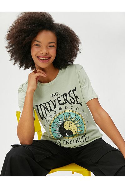 Koton Printed T-Shirt Short Sleeve Crew Neck Cotton