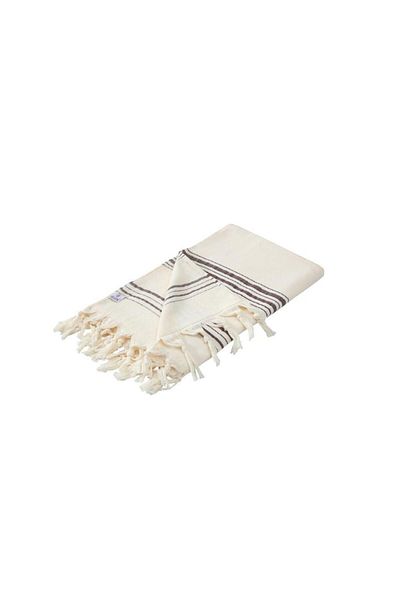 Sevim 90x170 Cream Striped Towel Peshtemal - 100% Cotton & Soft