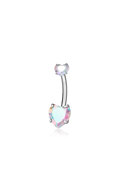 Janset Titanium Hologram Stone F136 Heart Model Navel Piercing