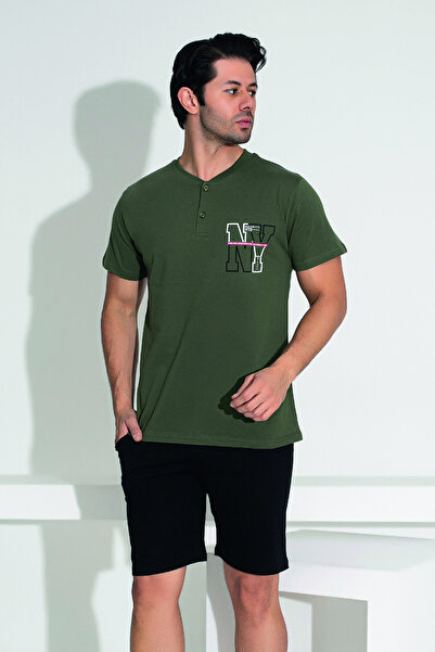 REMSA Чоловічий комплект шорти-футболка-піжама зелений 25255