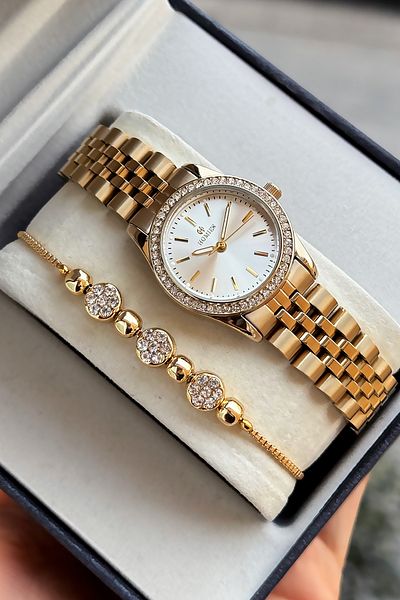 Homies Special Boxed Original Women Wristwatch Waterproof Gold Color Steel Band Gift Bracelet Hmby2057C2