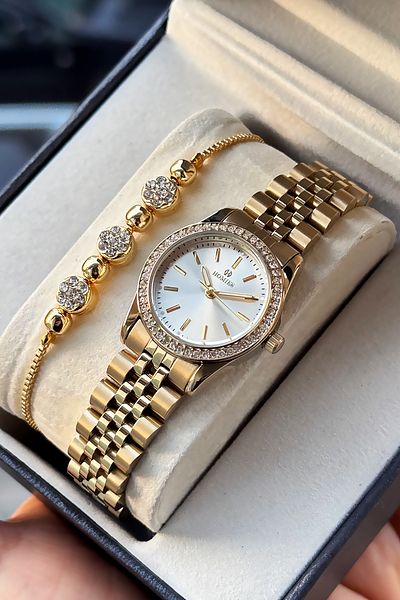 Homies Special Boxed Original Women Wristwatch Waterproof Gold Color Steel Band Gift Bracelet Hmby2057C2