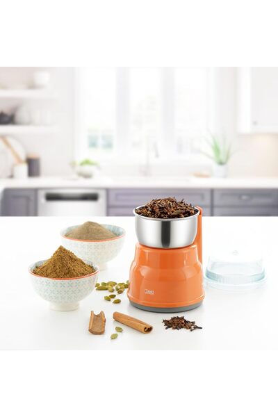JANO Electric Coffee Grinder 160W, Stainless Steel Blades, 60g, Orange (JN02701)
