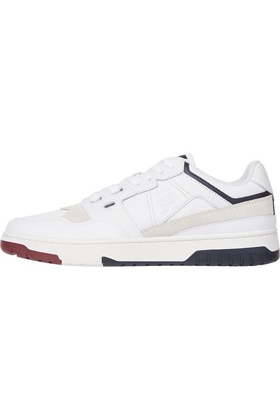 Tommy Hilfiger Erkek Logolu Normal Kalıp Bağcıklı Günlük Beyaz Sneaker FM0FM04970-YBS