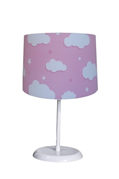 ONAY M Pink Cloudy Fabric Covering Young and Children's Room Lampshade Table ...