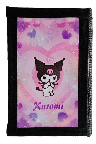 ATA TANITIM Sports Fabric Wallet, Very Stylish Black Pink Kuromi Picture