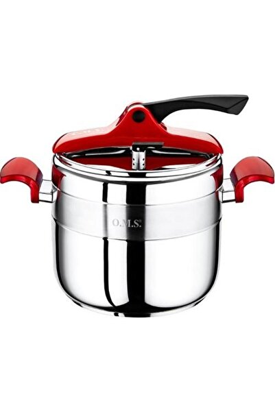 OMS PASLANMAZ Oms Klasik Düdüklü Tencere 7 Litre Kırmızı