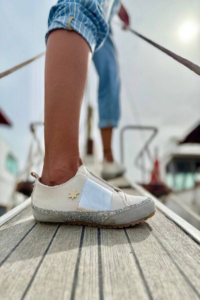 Güneşkızı Guki35 Pantofi de damă, alb, zilnic, confortabil, vegan, pur
