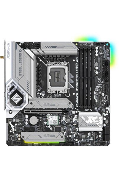 ASROCK Placa de baza ASRock B760M STEEL LEGEND WIFI, DDR5, Intel B760, LGA 17...