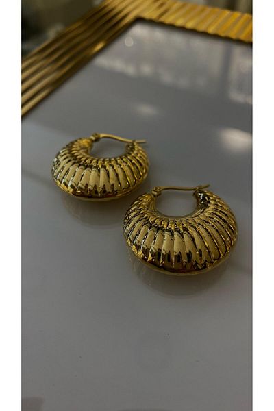 ZÜMRA Women's Herringbone Vintage Steel Earrings